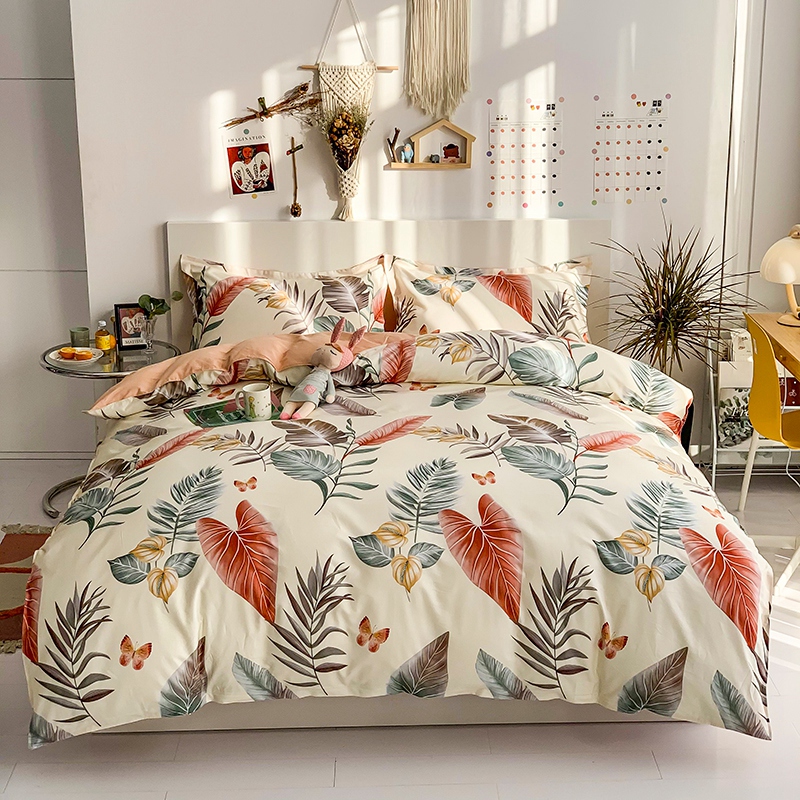 洁丽雅&ldquo;幽静雨林&rdquo;全棉四件套-花色 被套：200*230cm  单位：（套） JLY-TJ429 自然色 被套：200*230cm 床单：230*245cm